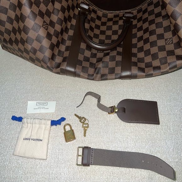 LIKE NEW Louis Vuitton ♡ Keepall Bandoulière 55 Damier Ebene Duffle - Picture 16 of 16